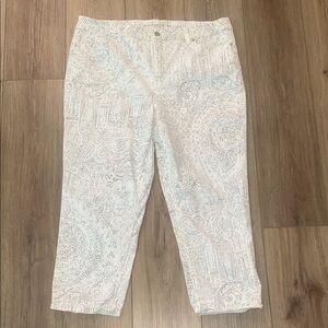 Chico's So Lifting Crop Pants White & Gray Sz 2.5 or 14